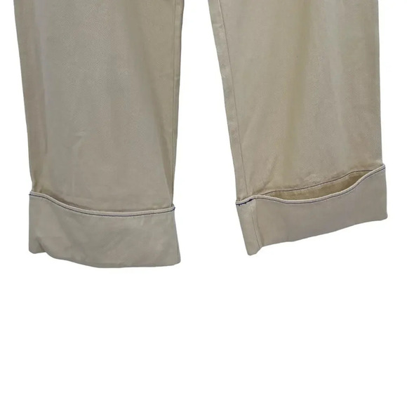 Zara Pants Full Length Turn‎ Up Baggy Wide Leg Butter Yellow Trouser Size Large - Picture 5 of 13